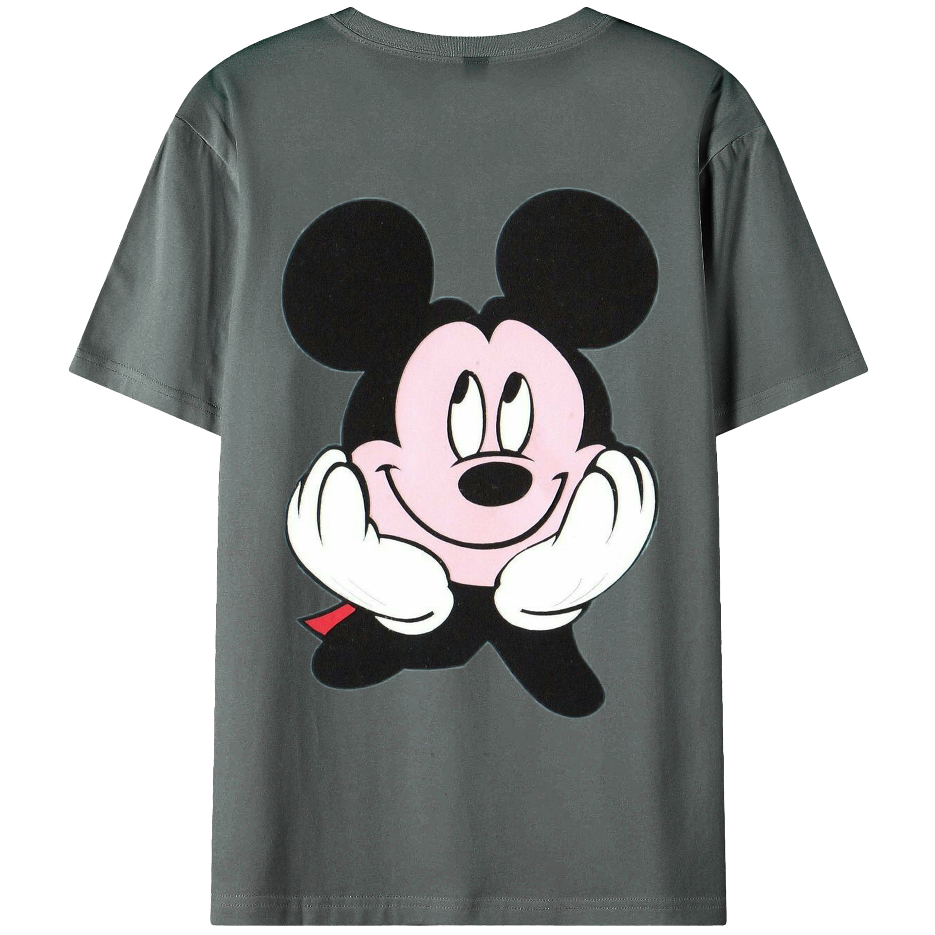 ミッキーマウス Mickey Mouse 綿100％ メンズ半袖Tシャツ（バックプリント） 通気性